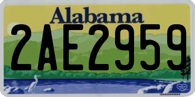 AL license plate 2AE2959