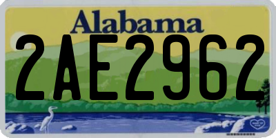 AL license plate 2AE2962