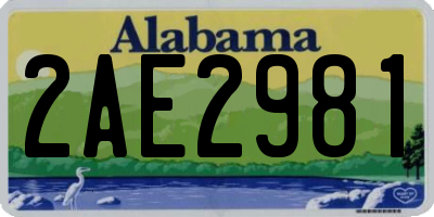 AL license plate 2AE2981