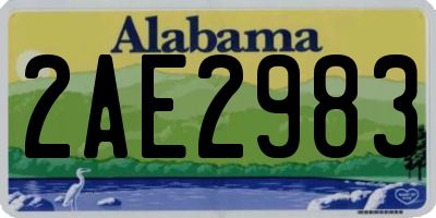 AL license plate 2AE2983
