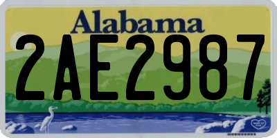 AL license plate 2AE2987