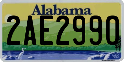 AL license plate 2AE2990