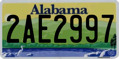 AL license plate 2AE2997