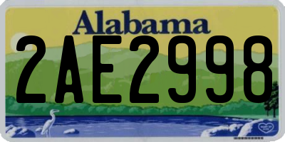 AL license plate 2AE2998