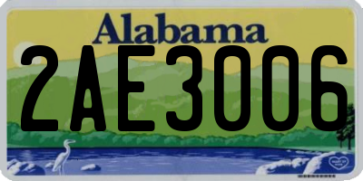 AL license plate 2AE3006