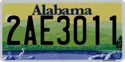 AL license plate 2AE3011