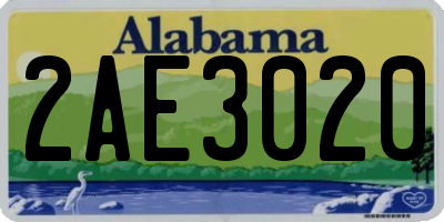 AL license plate 2AE3020