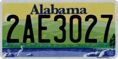 AL license plate 2AE3027