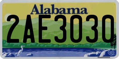 AL license plate 2AE3030
