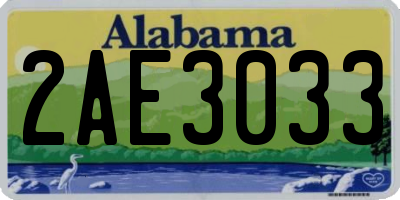 AL license plate 2AE3033