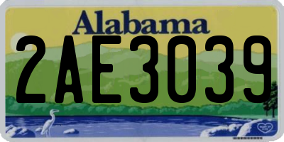 AL license plate 2AE3039