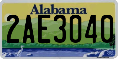 AL license plate 2AE3040