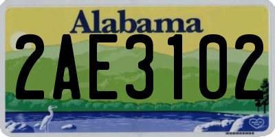 AL license plate 2AE3102