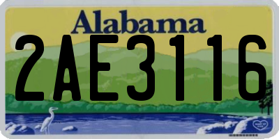 AL license plate 2AE3116