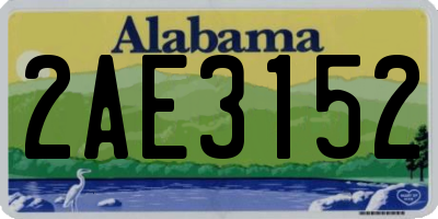 AL license plate 2AE3152