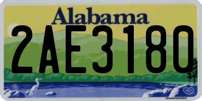 AL license plate 2AE3180