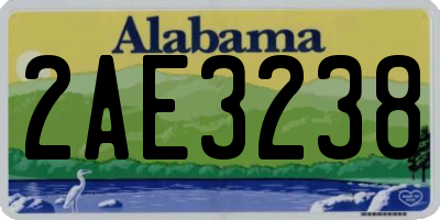 AL license plate 2AE3238