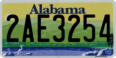 AL license plate 2AE3254