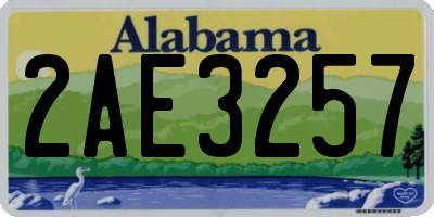 AL license plate 2AE3257