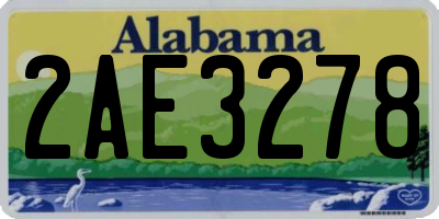 AL license plate 2AE3278
