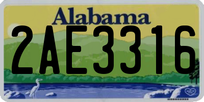 AL license plate 2AE3316