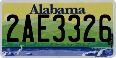 AL license plate 2AE3326