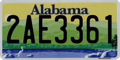 AL license plate 2AE3361