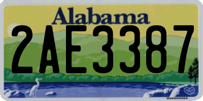 AL license plate 2AE3387