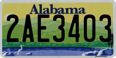 AL license plate 2AE3403