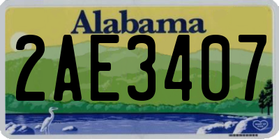 AL license plate 2AE3407