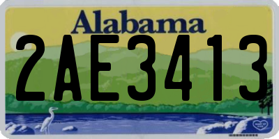 AL license plate 2AE3413
