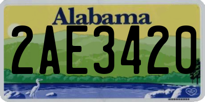 AL license plate 2AE3420