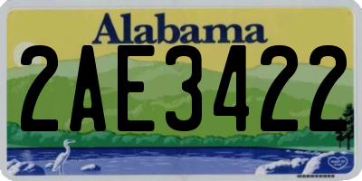AL license plate 2AE3422