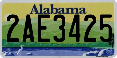 AL license plate 2AE3425