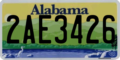 AL license plate 2AE3426