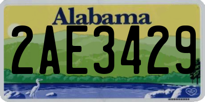 AL license plate 2AE3429