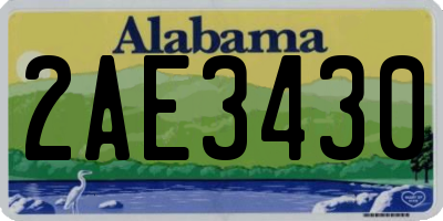 AL license plate 2AE3430