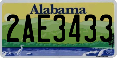 AL license plate 2AE3433