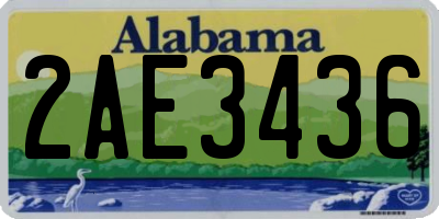AL license plate 2AE3436