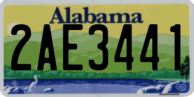 AL license plate 2AE3441