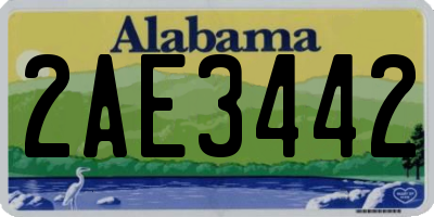 AL license plate 2AE3442