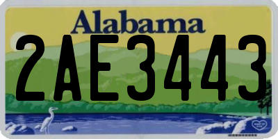 AL license plate 2AE3443