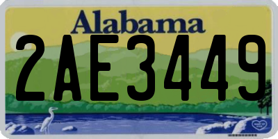 AL license plate 2AE3449