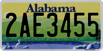 AL license plate 2AE3455