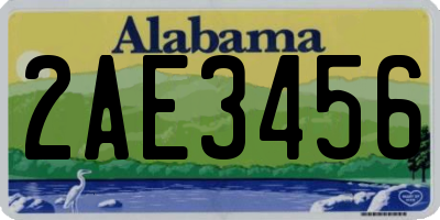 AL license plate 2AE3456