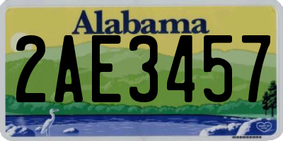 AL license plate 2AE3457