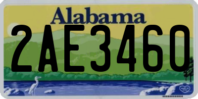 AL license plate 2AE3460