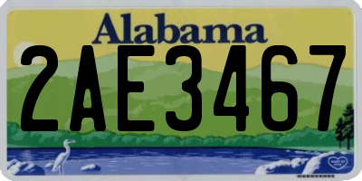 AL license plate 2AE3467