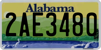 AL license plate 2AE3480