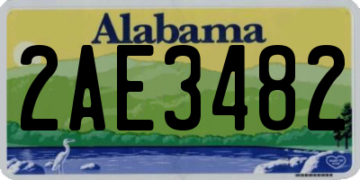 AL license plate 2AE3482